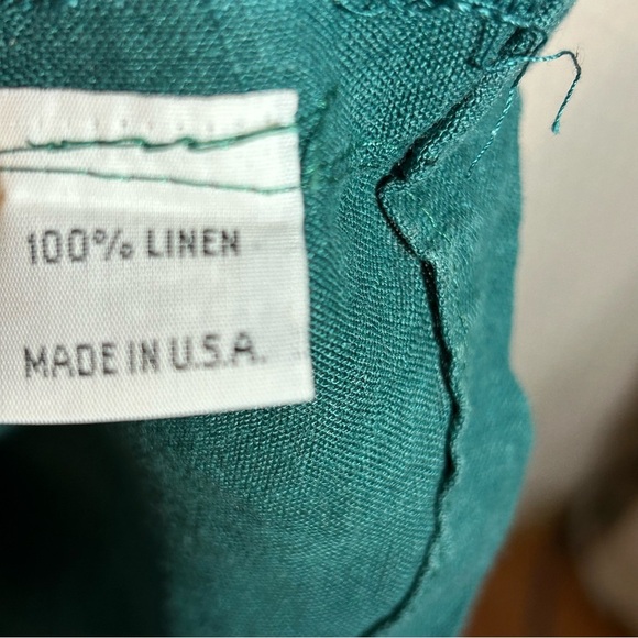 Bryn Walker Euna Shift 100% Linen Tunic Dress Asymmetrical Hem Teal Green Size M - Picture 6 of 12